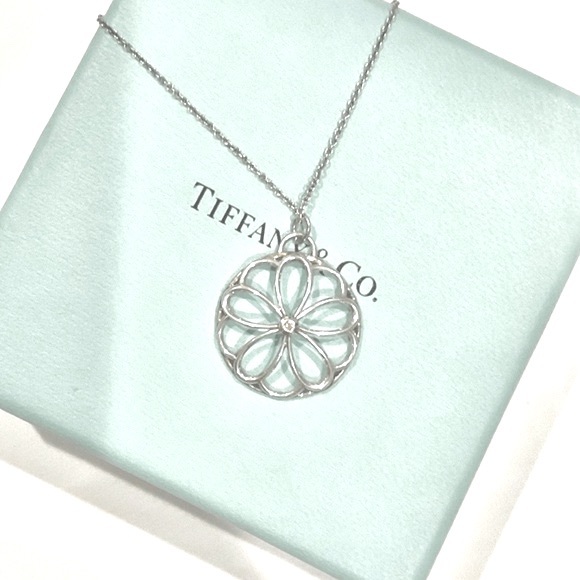 COPY - Tiffany & Co. Garden Flower Silver & Diamond Pendant...